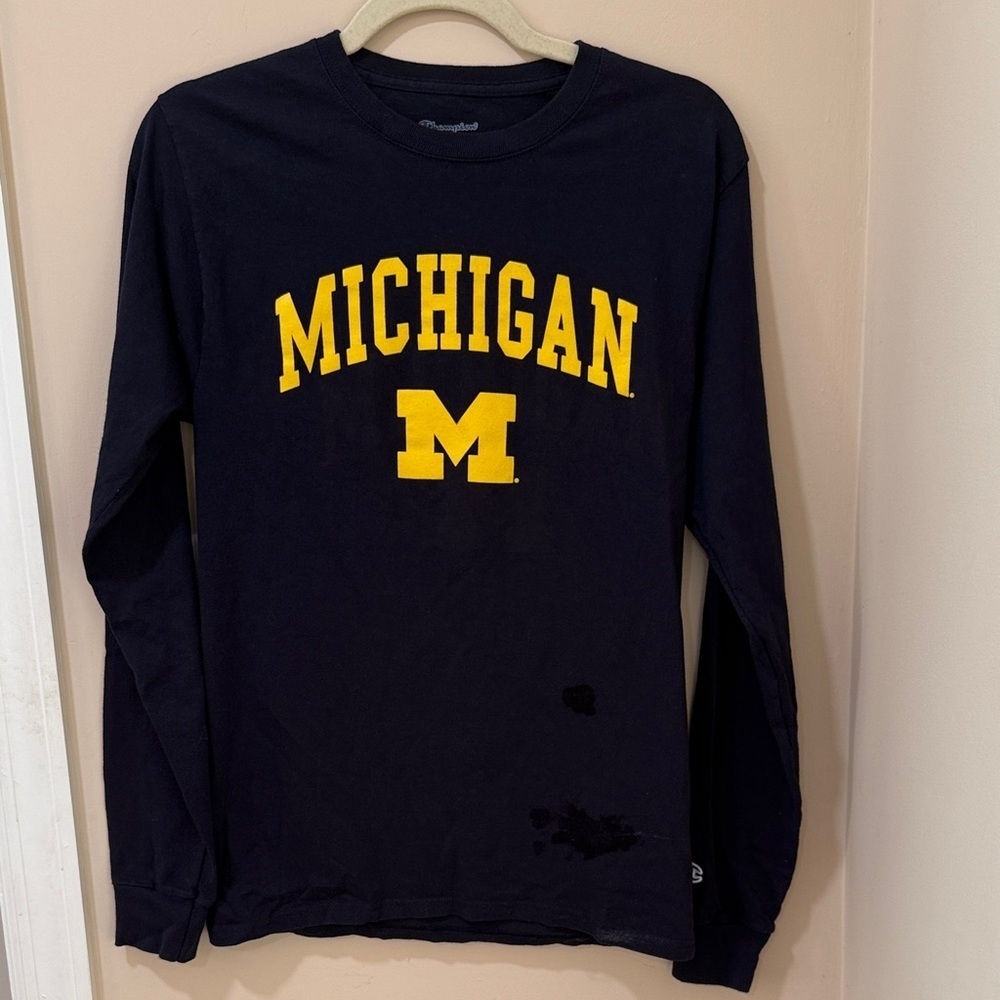 Champion Black Long Sleeve with Yellow Michigan Logo
